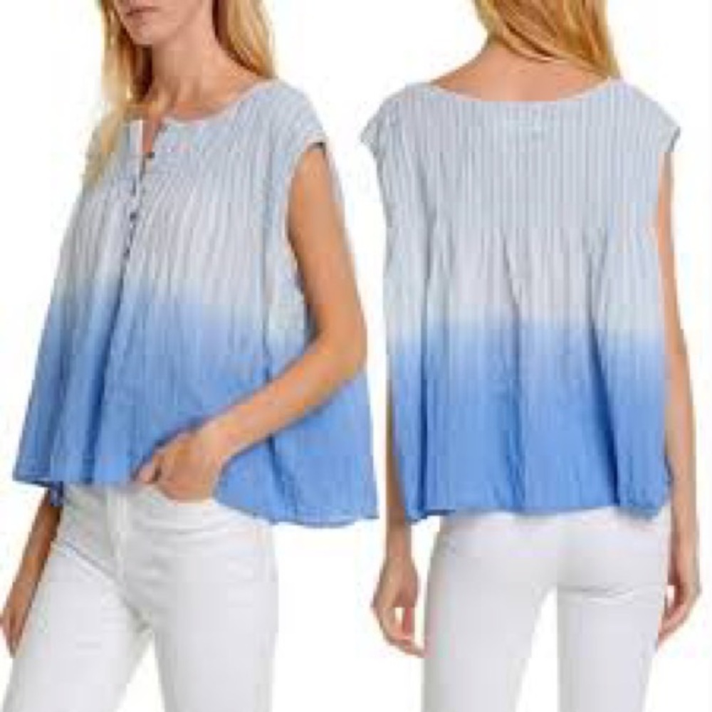 We The Free Blue Little Bit of Something Ombré Blue Top * EXCELLENT CONDITION*